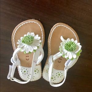 Baby/Toddler white & green sandals size5